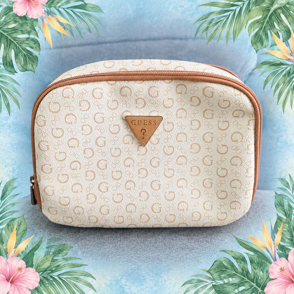 Guess Junction Travel Cosmetics Bag White Mauve
